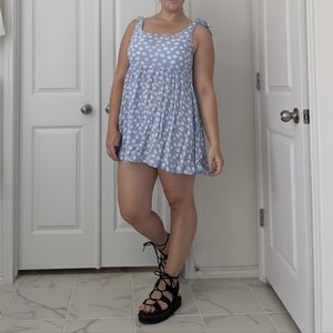 Forever 21 babydoll dress, blue floral, size M